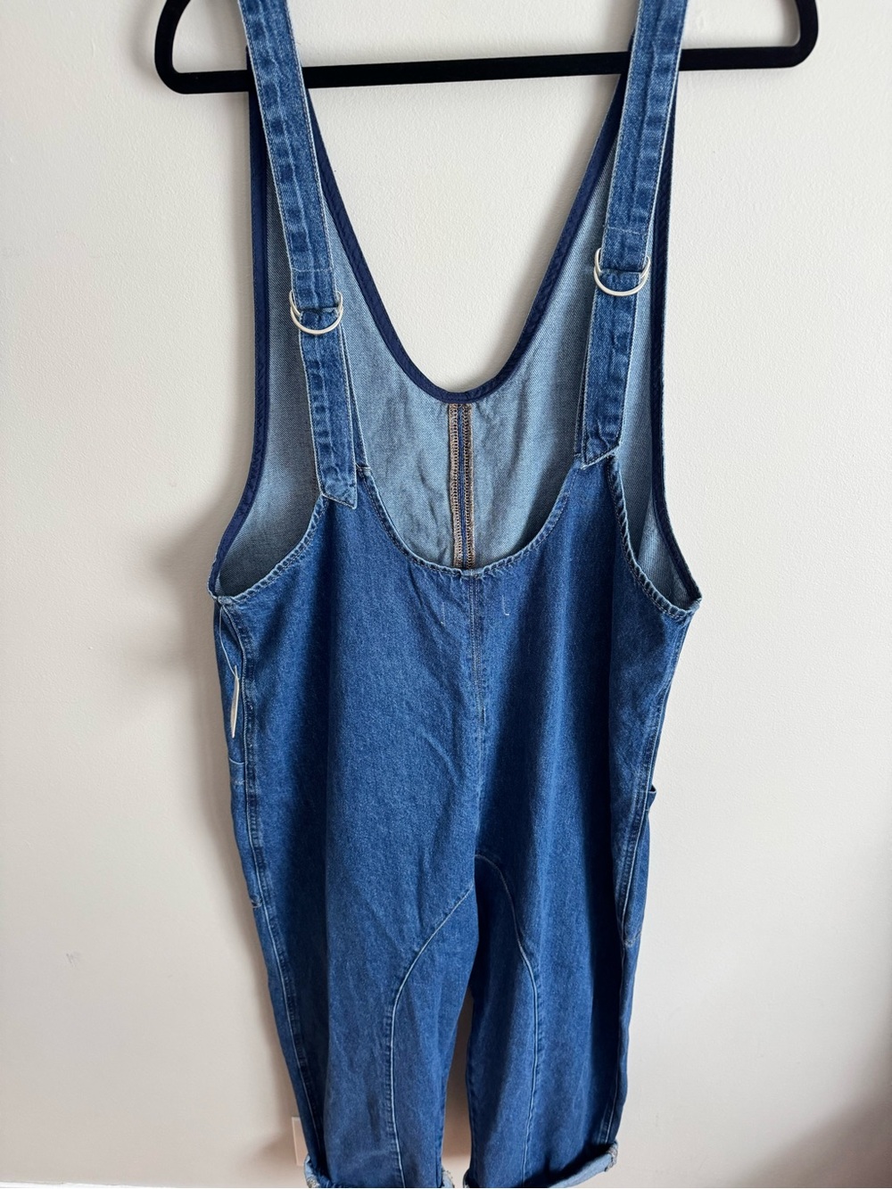 NWT Free People We The Free High Roller Denim Jumpsuit Blue l overalls - Picture 4 of 6